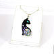 Pendant Black cat. PENDANT with charoite and mother of pearl. Natural stones. Pendant. ARIEL - MOSAIC. My Livemaster. Фото №5