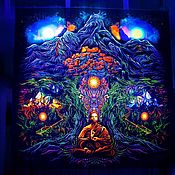 Фен-шуй и эзотерика handmade. Livemaster - original item Shambhala fluorescent meditative sacred canvas.. Handmade.