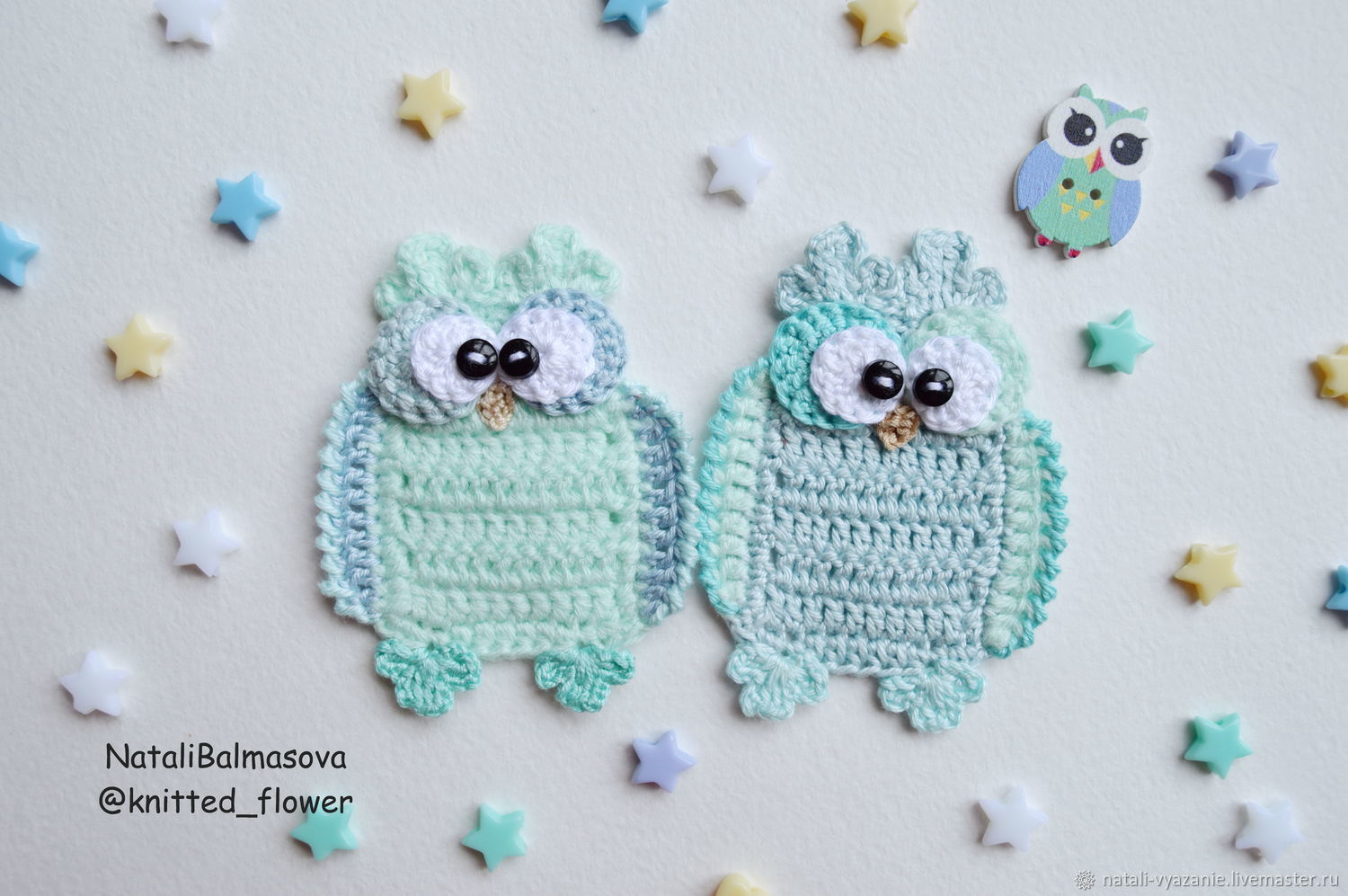 Crocheted owl applique, Scrapbooking Elements, Sosnovyj Bor,  Фото №1
