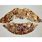 Картины и панно handmade. Livemaster - original item Golden series of paintings: Lips. Handmade.