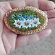 Brooch Flowers field embroidery with beads. Brooches. Author's handmade jewelry (Mirabel). Online shopping on My Livemaster.  Фото №2