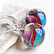 Earrings made of glass with silver 'Bright galaxy', Earrings, Chelyabinsk,  Фото №1