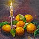 Картина "Натюрморт с апельсинами и свечой", Картины, Санкт-Петербург,  Фото №1