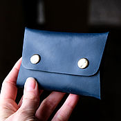 Сумки и аксессуары handmade. Livemaster - original item Mini Leather Wallet — Blue. Handmade.