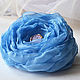 Brooch fabric flower. blue yonder. Brooches. Valerunka. Online shopping on My Livemaster.  Фото №2