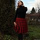 Заказать Юбка-шотландка красная. Елена. Ярмарка Мастеров. . Юбки Фото №3