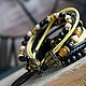 Leather bracelet with Boho stones 'Neon Sun'. Bead bracelet. Ekaterina Rud ( stylish stones ). Online shopping on My Livemaster.  Фото №2