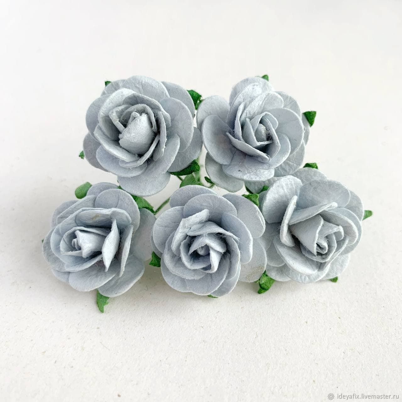 Миди розы 2,5 см, Серо-голубые, 5 шт. (или 20₽/шт), Элементы для скрапбукинга, Ставрополь,  Фото №1