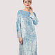 Order Dress elegant evening blue velvet with lace on the floor. Yana Levashova Fashion. Livemaster. . Dresses Фото №3