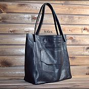 Сумка-рюкзак из натуральной кожи - серый-черный