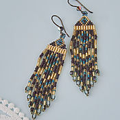 Украшения handmade. Livemaster - original item Earrings-brushes: with ornament,in folk style 00019. Handmade.