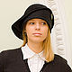 Шляпа клош черный. Шляпы. EDIS | дизайнерские шляпы Наталии Эдис. Интернет-магазин Ярмарка Мастеров.  Фото №2