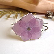 Украшения handmade. Livemaster - original item Resin Bracelet with Real Flower Lilac Hydrangea Boho Bracelet. Handmade.