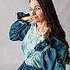 Костюм платье с паневой "Перья павлина". Платья. СЛАВный стиль от Заряны и Анны. Ярмарка Мастеров.  Фото №5