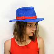 Аксессуары handmade. Livemaster - original item Blue hat, in stock, size 54-56. Handmade.