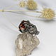 Ring with Malian garnet dark gothic with leaves. Ring. Unusual Gemstone Jewelry. My Livemaster. Фото №4