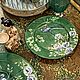 Painted porcelain tea Set Chinoiserie Emerald. Plates. ArtFlera (artflera). My Livemaster. Фото №5