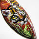 Jasper pendant with 'wild cat' painting'. Pendants. Angel Art&Design. My Livemaster. Фото №4