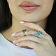 Double Ring with Chains Ethno Turquoise Silver 925 SS0029. Rings. Sunny Silver. My Livemaster. Фото №5