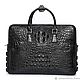 Bag-briefcase made of embossed crocodile skin, in black. Brief case. SHOES&BAGS. Online shopping on My Livemaster.  Фото №2