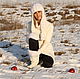 Белая тишина- шапка с ушами на подкладе из хлопка, Шапки, Норильск,  Фото №1