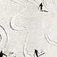 Черно-белая Картина маслом ручной работы Лыжники Зимний пейзаж. Картины. Воплощение стиля. Интернет-магазин Ярмарка Мастеров.  Фото №2