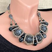 Украшения handmade. Livemaster - original item Necklace from obsidian: the decoration on the neck, stylish boho decoration necklace. Handmade.