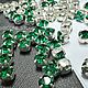 Majestic green/silver,  Шатоны ss16 (4мм),Sw , 10 шт, Кристаллы, Москва,  Фото №1
