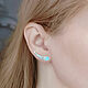 EARRING guys with Turquoise and mother of Pearl. Kaffy. Natural stones, Climber earrings, Moscow,  Фото №1