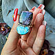 Double ring of charoite, turquoise. Rings. Ural Jeweler (artelVogul). Online shopping on My Livemaster.  Фото №2