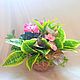 Mini garden of artificial flowers in a basket. Composition. TaLanaLita (goodshop39). My Livemaster. Фото №6