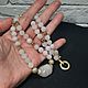 Колье розовый кварц, бусы из кварца, бусы розовые с фианитами. Колье. Ирина Моро-Магия теней тени для век. Ярмарка Мастеров.  Фото №8