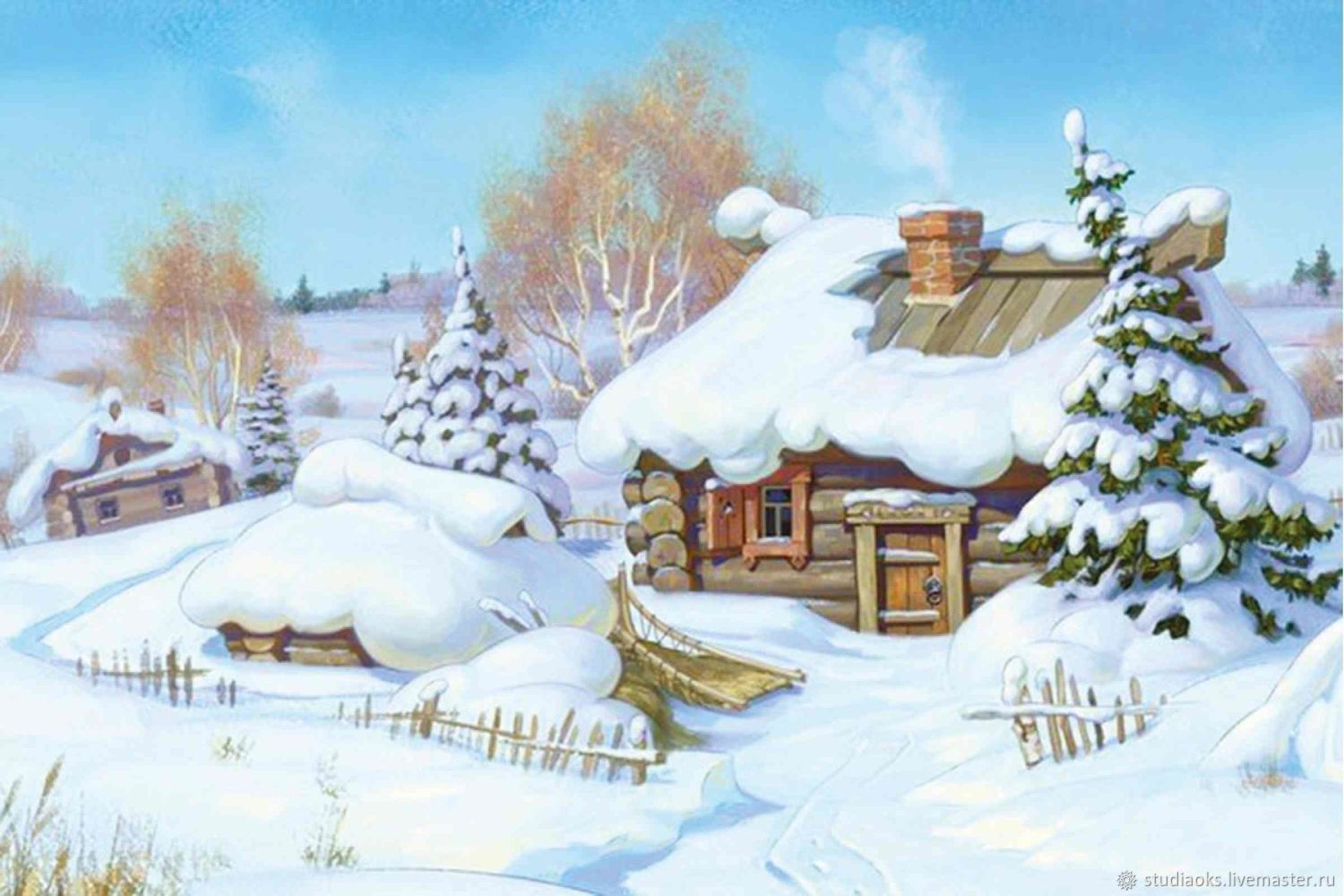 Сказочная деревня зимой