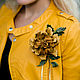 Brooch of the skin rose color mustard. Rose leather decoration. Brooches. lanssveta. My Livemaster. Фото №5
