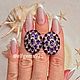 Серьги с Аметистами и Сапфирами. Серьги классические. Artgems925. Ярмарка Мастеров.  Фото №5