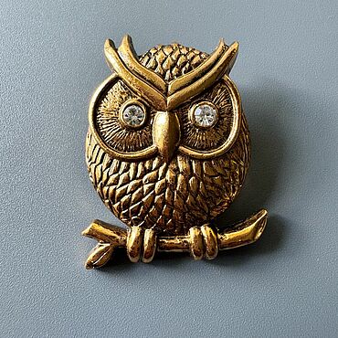 Винтаж ручной работы. Ярмарка Мастеров - ручная работа Винтаж: Брошь сова. Handmade.