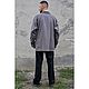 Жакет мужской из конопли с хлопком Hemp Cotton French Work Jacket Grey. Верхняя одежда мужская. VÄN Studio. Ярмарка Мастеров.  Фото №5