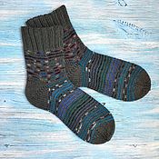 Аксессуары handmade. Livemaster - original item Men`s socks storm 43-44 knitted handmade warm wool socks. Handmade.