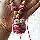 Crochet Nursing Teething  Necklace "Pink owl", Slingbus, St. Petersburg,  Фото №1