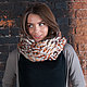 Large Snood hand knit, beige brown, Snudy1, Moscow,  Фото №1
