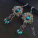 Set of earrings and pendant with turquoise 'Tales of spring rain'. Jewelry Sets. Del-moro. My Livemaster. Фото №5
