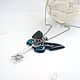 Order Transparent Pendant Key Blue Butterfly Vintage necklace. WonderLand. Livemaster. . Pendants Фото №3