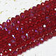 Beads 80 pcs faceted 3h2 mm Red with rainbow coating, Beads1, Solikamsk,  Фото №1