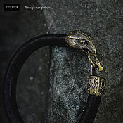 Украшения handmade. Livemaster - original item Falcon Bracelet | Bronze | Smooth Leather. Handmade.