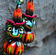 Order 'Minstrels carnival', bright earrings with frogs and pumpkins. legendavincento. Livemaster. . Earrings Фото №3