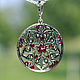 Pendant Red Openwork 925 Sterling Silver with red zircons SS0046, Pendants, Yerevan,  Фото №1