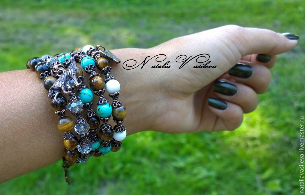 Bracelet of 'Turquoise and Chocolate', Bead bracelet, St. Petersburg,  Фото №1