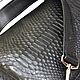 Men's sling bag, made of genuine python leather, in black. Crossbody bag. SHOES&BAGS. My Livemaster. Фото №4
