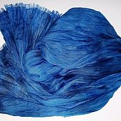 Large silk scarf-stole color: aquamarine(light blue-green)