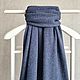 Синий шарф из 100% кашемира, джинсовый кашемировый палантин. Шарфы. Wooly.wool Вязаные шарфы и пледы. Ярмарка Мастеров.  Фото №5